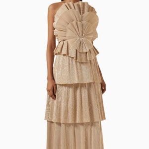 Aje Kyra Gown Size 2 Gold Formal Maxi Gown